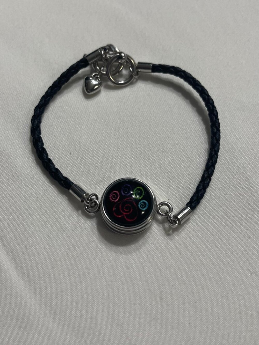 Black Cord Bracelet w/decorative charm
